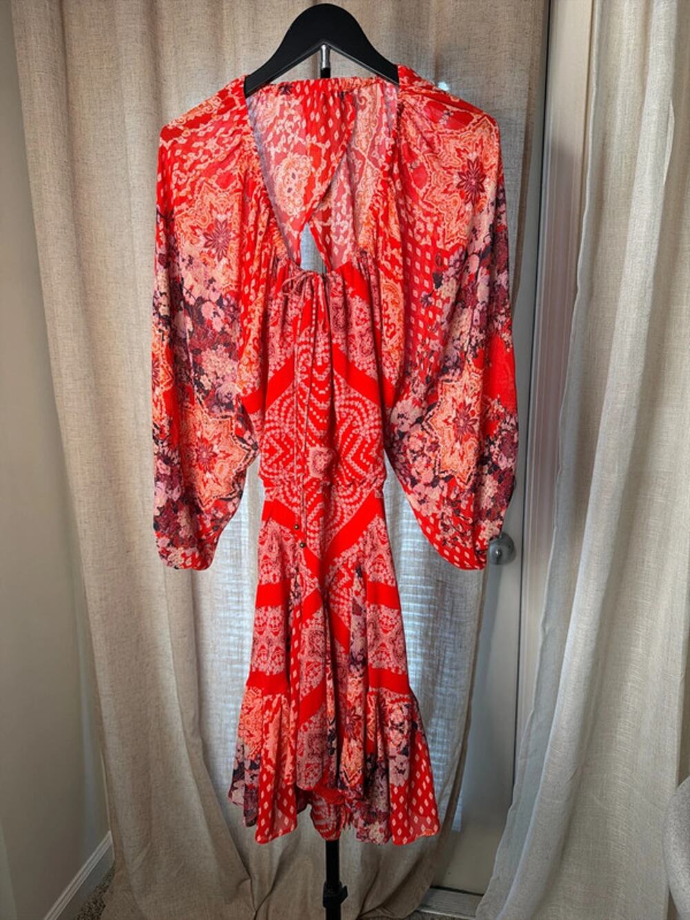 Free people, BoHo handkerchief dress open back XS 2723 - Picture 1 of 8